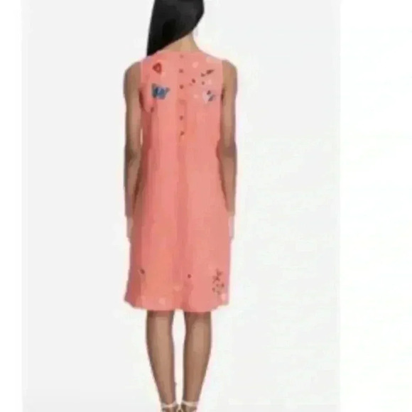 Johnny Was Adara Linen V Neck Coral Embroidered Tank Dress Size XXS/XS - Picture 2 of 16